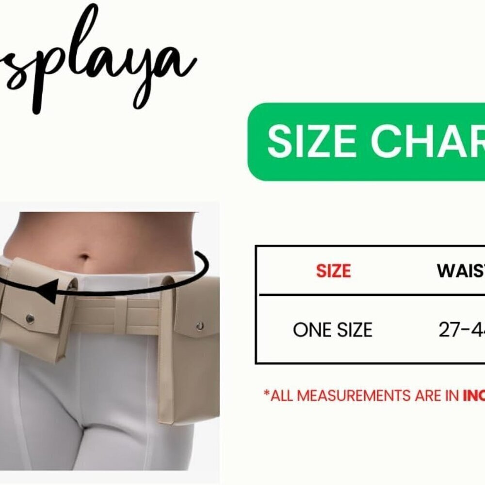 Adjustable Belt with Pockets Holster for Womens Women Cream Cosplay Halloween Co - Picture 5 of 5